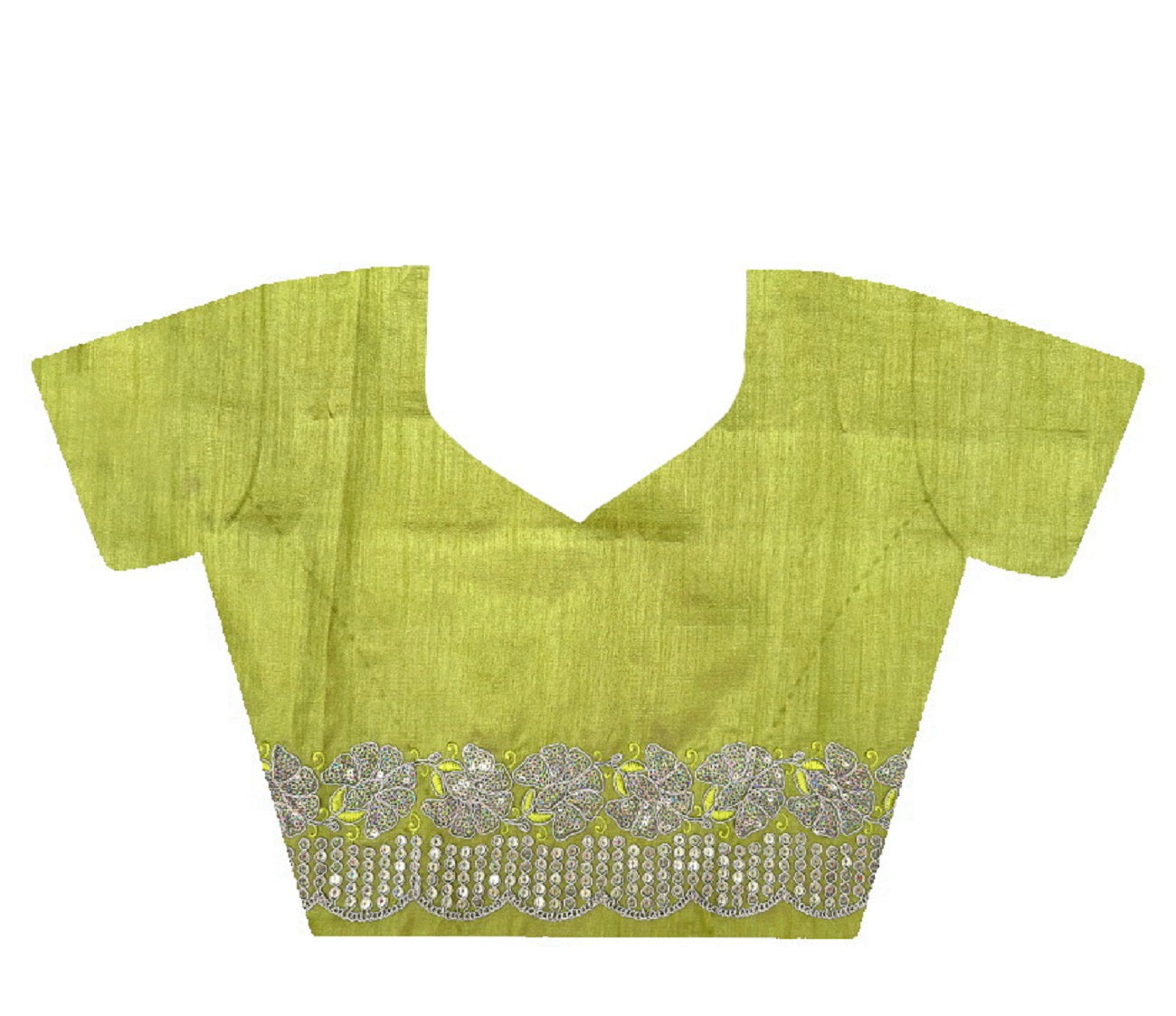 Teeya Creation Lemon Yellow Color Gold Crush Embroidery Work Saree | Grocsy