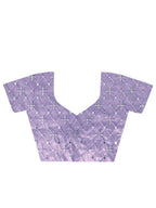 Teeya Creation Lavender Color Silver Tissue Silk Embroidery And Mirror Work Saree | Grocsy