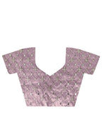 Teeya Creation Lavender Color Silver Tissue Silk Embroidery And Mirror Work Saree | Grocsy