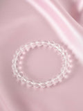 NVR White Crystal Beaded Bracelet for Men & Women | Grocsy