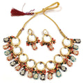 Joban Fashion Hand Made High Quality Gold Plated Base Metal Alloy Kundan Stone Studded Kundan Jewellery Set | Grocsy