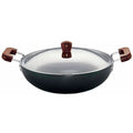 Hawkins Futura Hard Anodised Flat Bottom Deep-Fry Pan with Steel Lid, 7.5 L/36cm | Grocsy