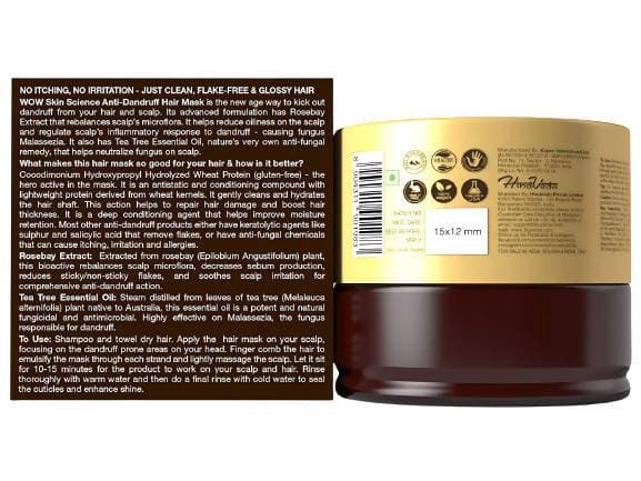 Wow Skin Science Rosebay Extract & Tea Tree Essential Oil Anti-Dandruff Hair Mask | Grocsy
