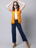 Even Apparels Yellow 100% Viscose Rayon Open Front Gillet (BF009) | Grocsy