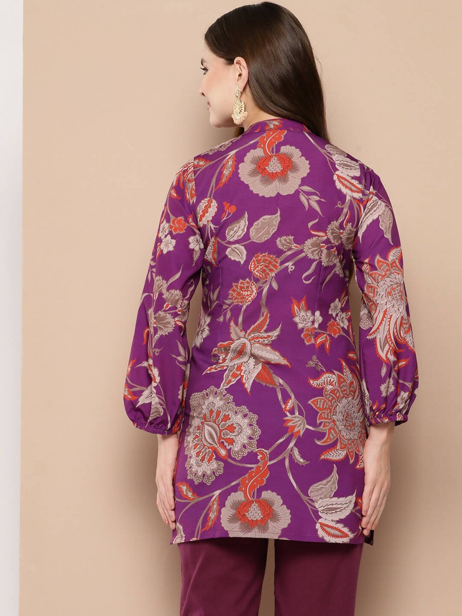 Ahalyaa Women's Traditional wear Tunic - Purple | Grocsy