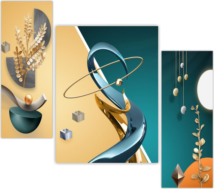Tehzeeb Creations Set Of 3 Digital Wall Painting | Grocsy