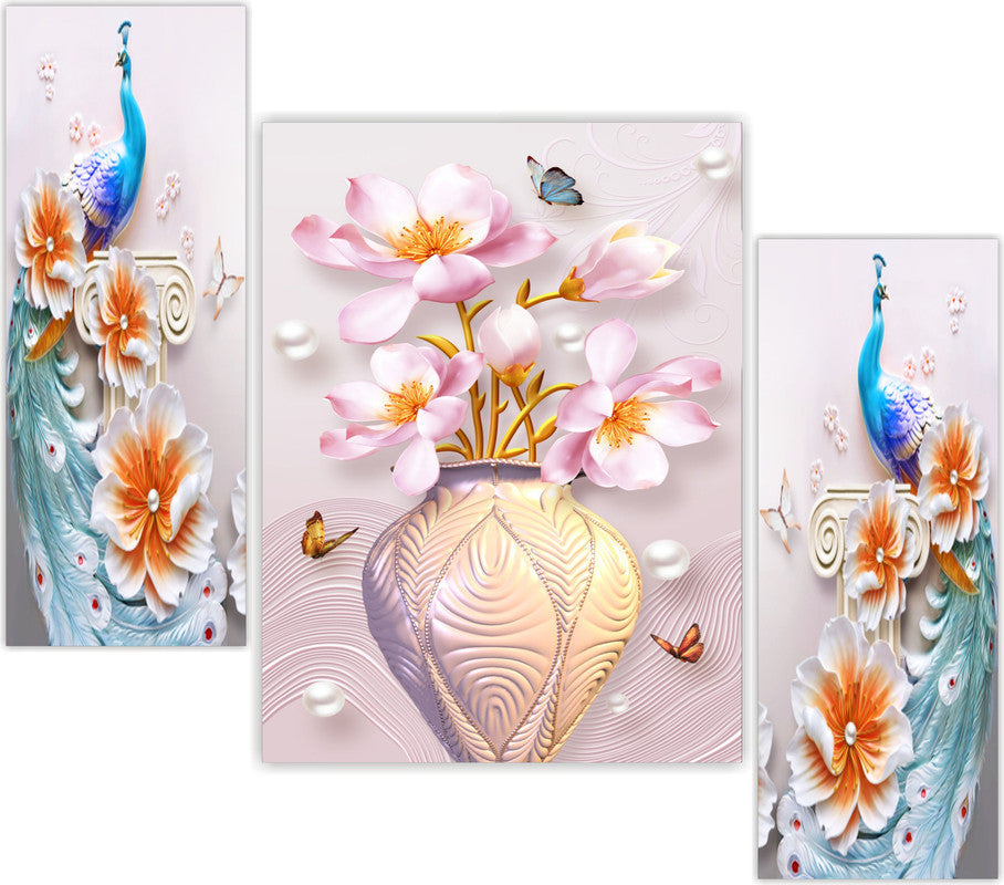 Tehzeeb Creations Set Of 3 Digital Wall Painting | Grocsy