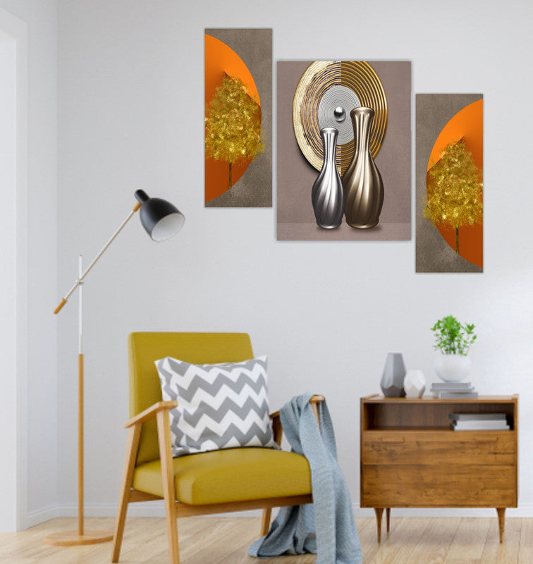 Tehzeeb Creations Set Of 3 Digital Wall Painting | Grocsy