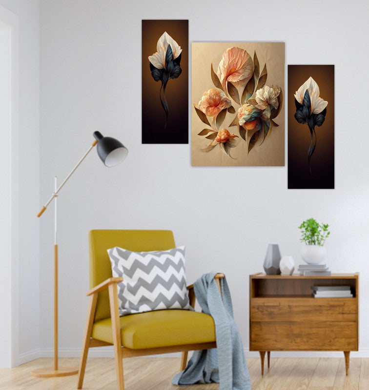 Tehzeeb Creations Set Of 3 Digital Wall Painting | Grocsy