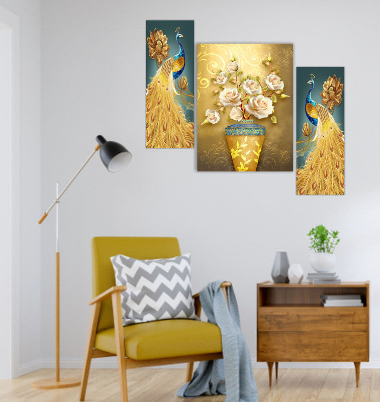 Tehzeeb Creations Set Of 3 Digital Wall Painting | Grocsy