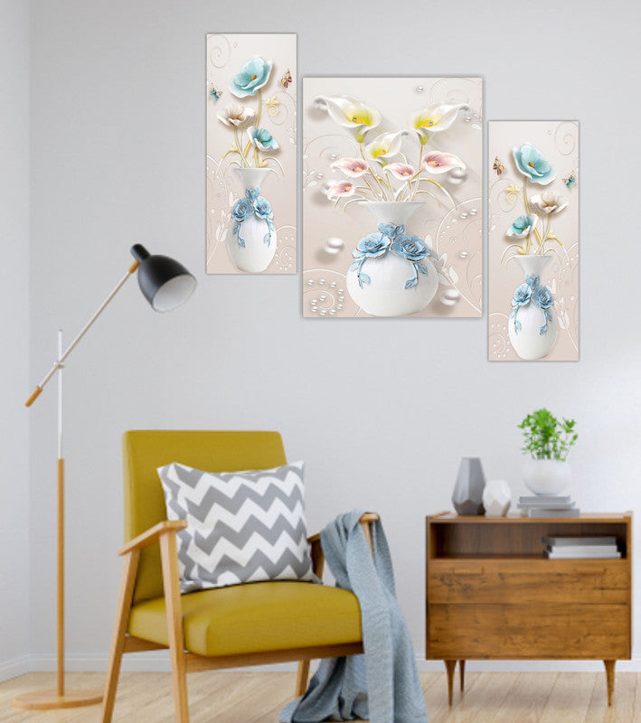 Tehzeeb Creations Set Of 3 Digital Wall Painting | Grocsy