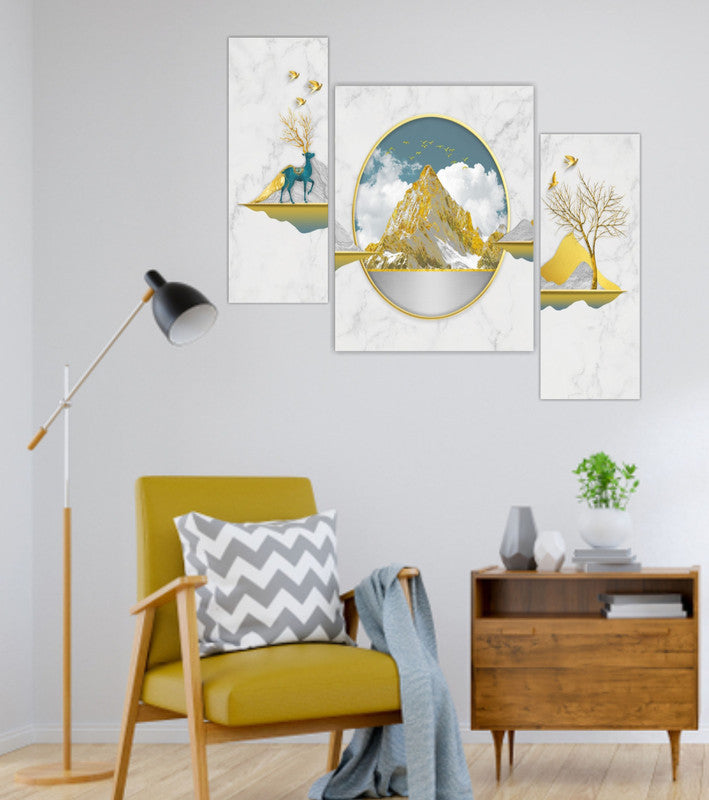 Tehzeeb Creations Set Of 3 Digital Wall Painting | Grocsy