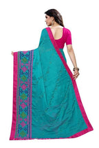 Vamika Rama Green Chiffon Emboridered Saree (SUIDHAGA RAMA) | Grocsy