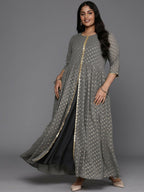Ahalyaa Women's Traditional wear Ethnic Dress - Grey | Grocsy