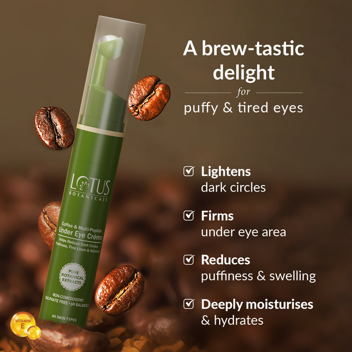 Lotus Botanicals Coffee and Multi-Peptide Under Eye Creme with Vitamin E | Grocsy