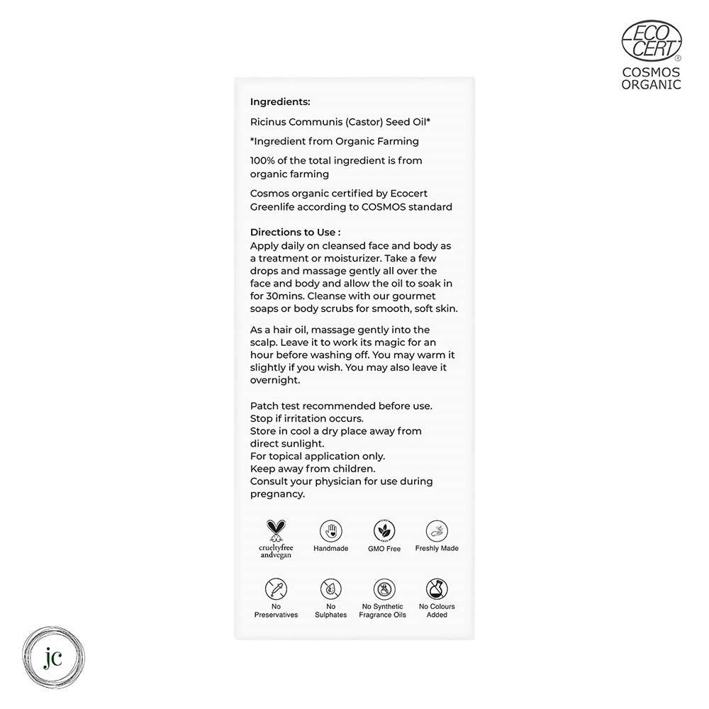 Juicy Chemistry Pure & Organic Castor Cold Pressed Carrier Oil | Grocsy