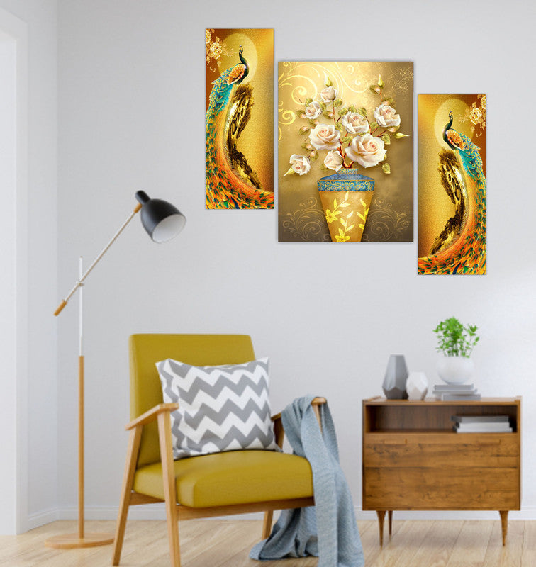 Tehzeeb Creations Set Of 3 Digital Wall Painting | Grocsy