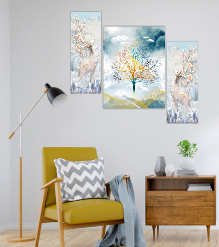 Tehzeeb Creations Set Of 3 Digital Wall Painting | Grocsy