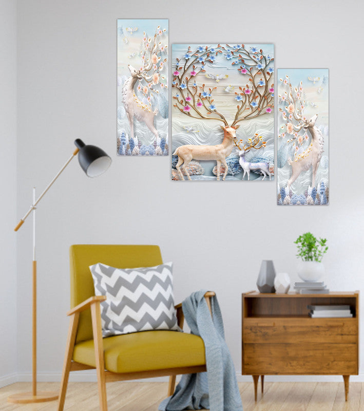 Tehzeeb Creations Set Of 3 Digital Wall Painting | Grocsy