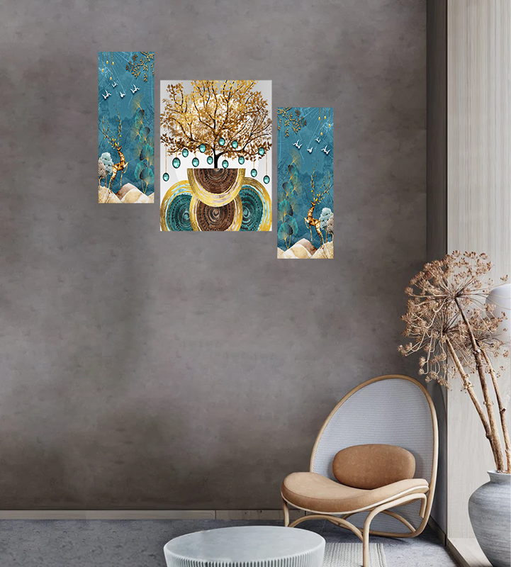 Tehzeeb Creations Set Of 3 Digital Wall Painting | Grocsy