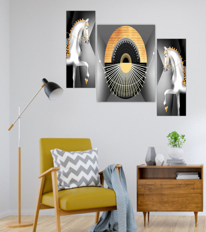 Tehzeeb Creations Set Of 3 Digital Wall Painting | Grocsy