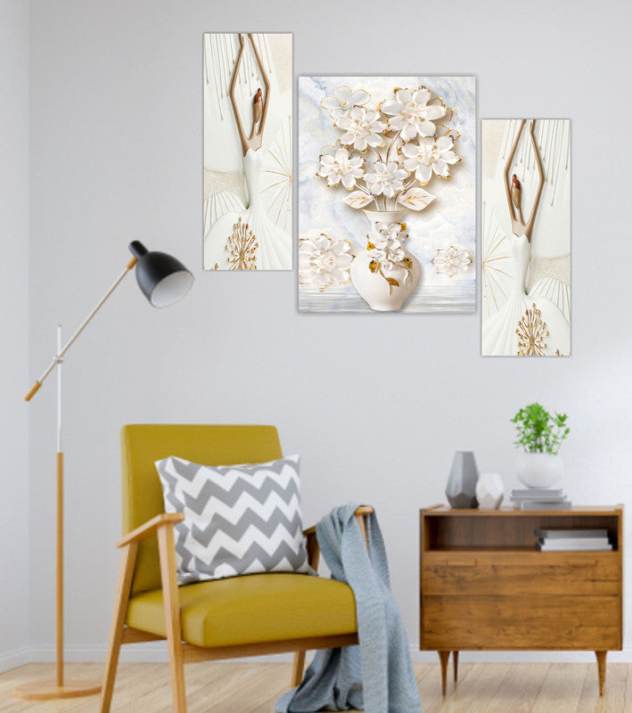 Tehzeeb Creations Set Of 3 Digital Wall Painting | Grocsy