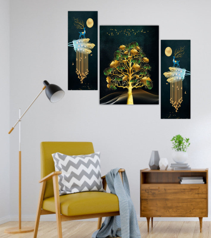 Tehzeeb Creations Set Of 3 Digital Wall Painting | Grocsy