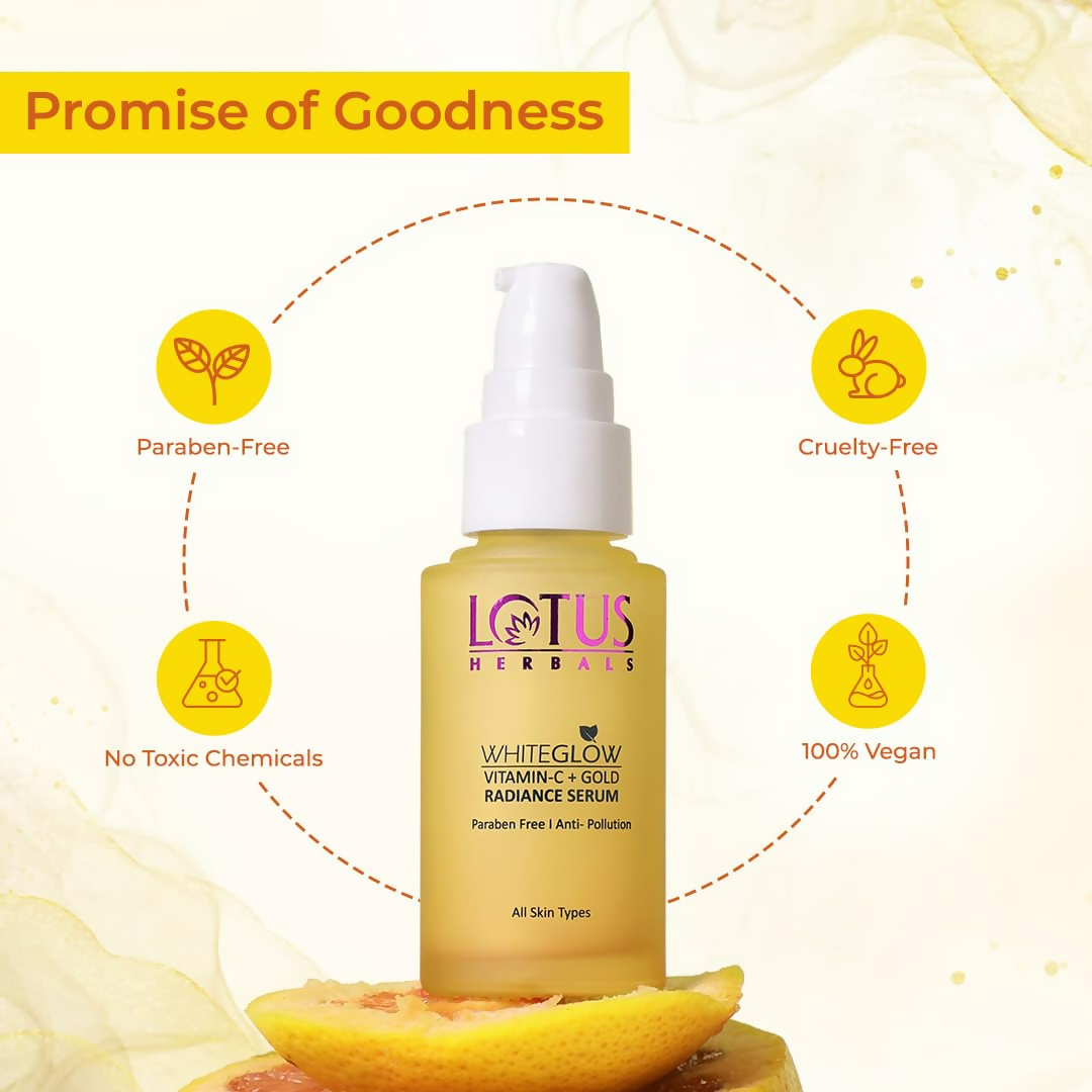 Lotus Herbals WhiteGlow Vitamin C and Gold Radiance Face Serum | Grocsy