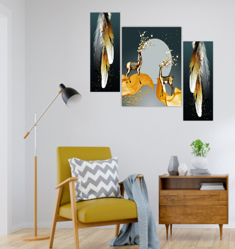 Tehzeeb Creations Set Of 3 Digital Wall Painting | Grocsy