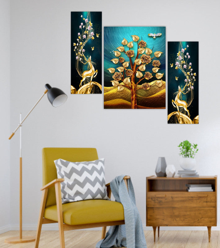 Tehzeeb Creations Set Of 3 Digital Wall Painting | Grocsy