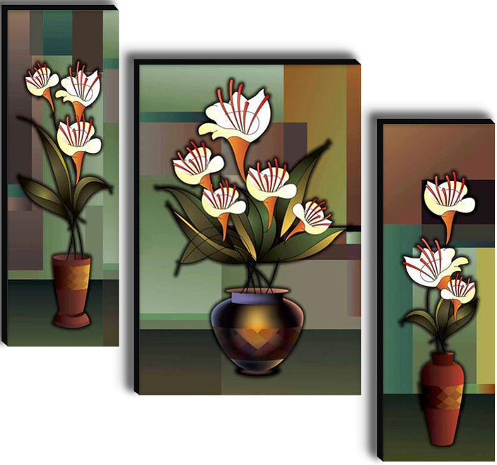 Tehzeeb Creations Set Of 3 Digital Wall Painting | Grocsy