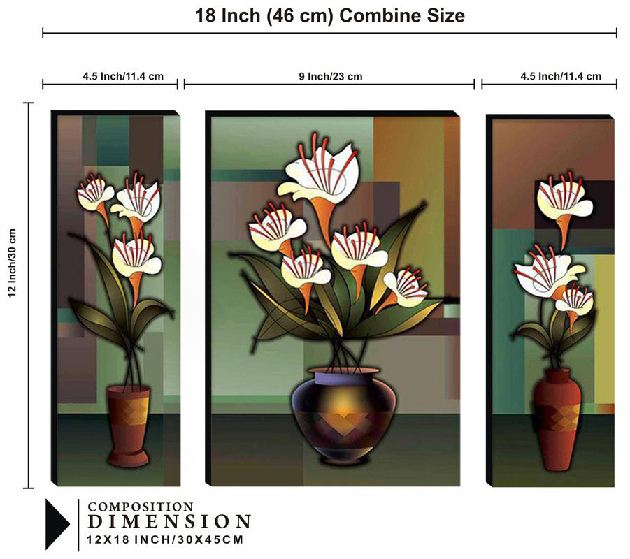 Tehzeeb Creations Set Of 3 Digital Wall Painting | Grocsy