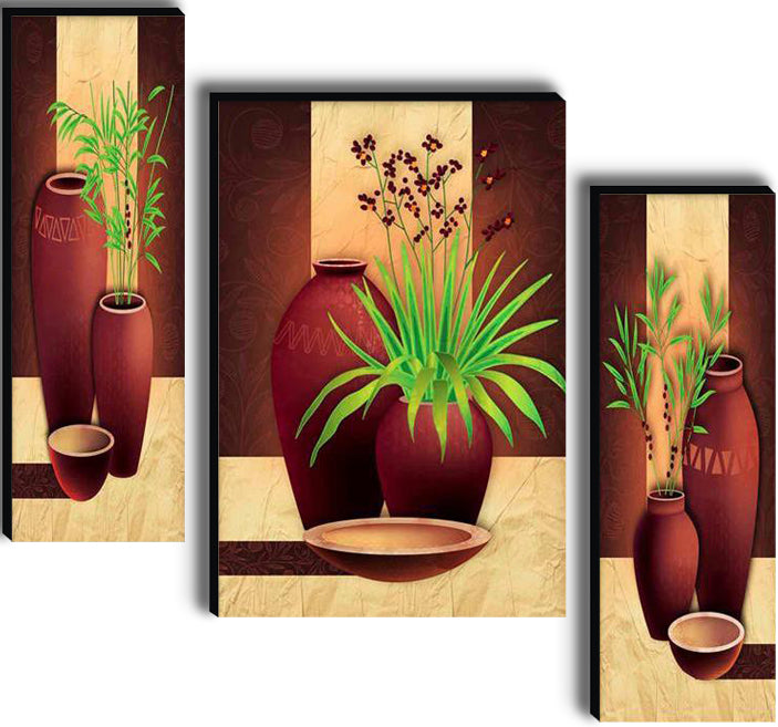 Tehzeeb Creations Set Of 3 Digital Wall Painting | Grocsy
