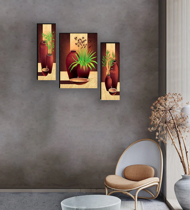 Tehzeeb Creations Set Of 3 Digital Wall Painting | Grocsy