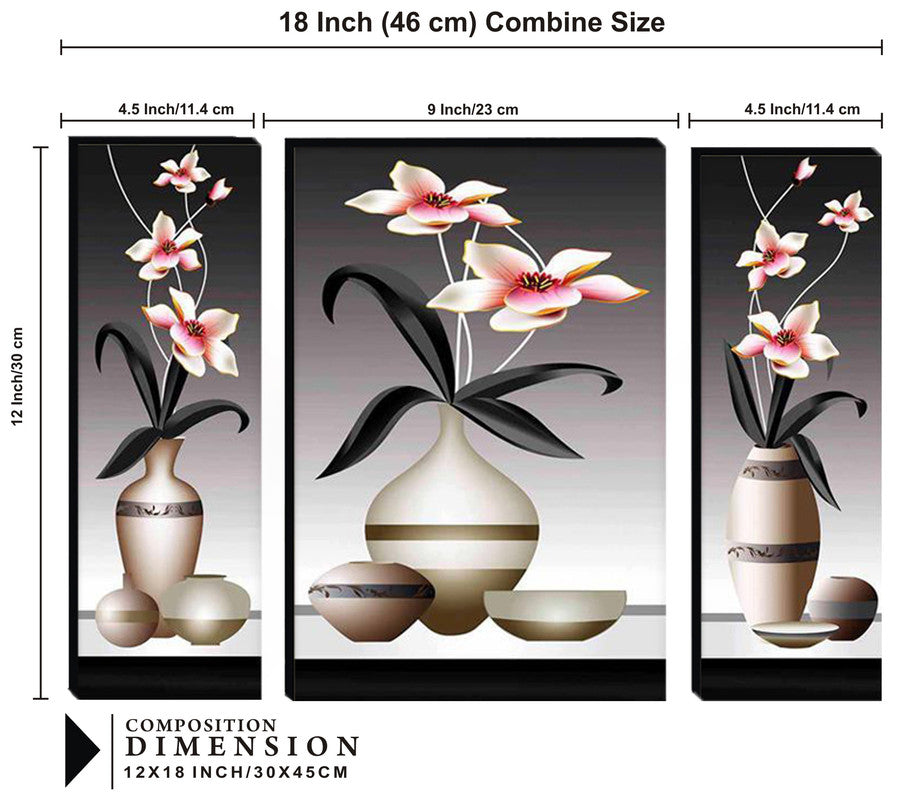 Tehzeeb Creations Set Of 3 Digital Wall Painting | Grocsy