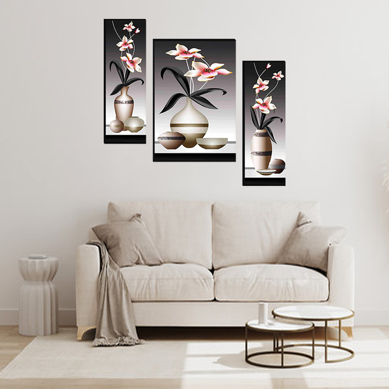 Tehzeeb Creations Set Of 3 Digital Wall Painting | Grocsy