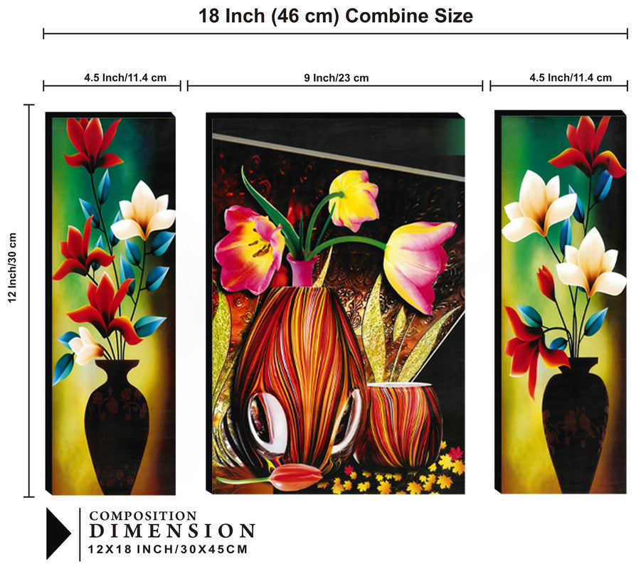 Tehzeeb Creations Set Of 3 Digital Wall Painting | Grocsy