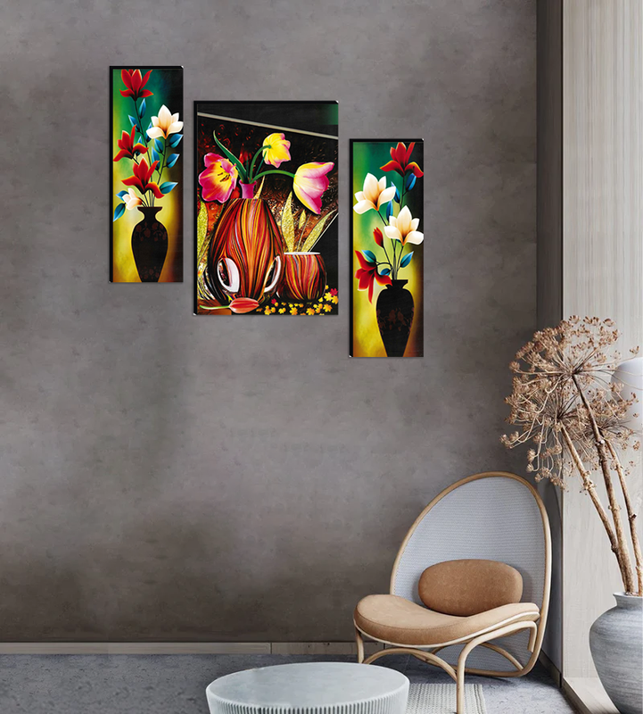 Tehzeeb Creations Set Of 3 Digital Wall Painting | Grocsy