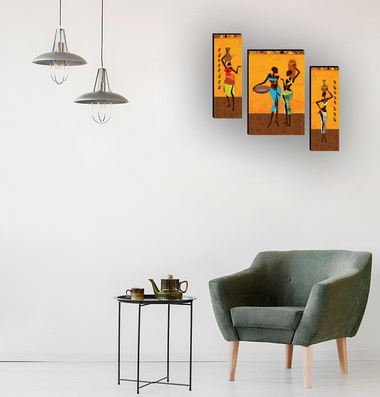 Tehzeeb Creations Set Of 3 Digital Wall Painting | Grocsy