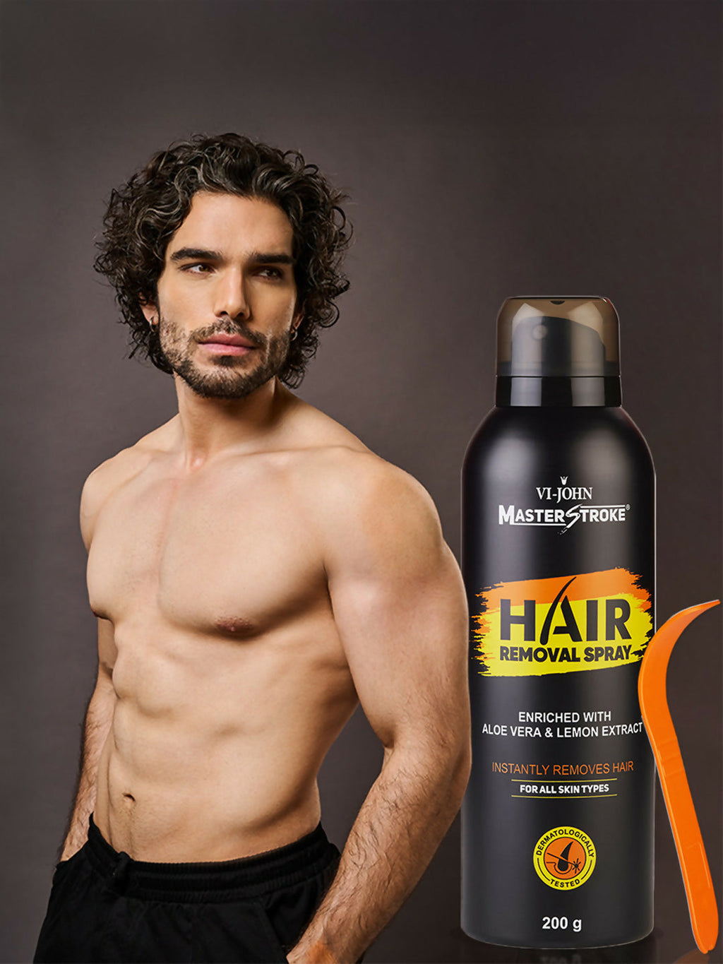 VI-JOHN Dermatologically Tested Master Stroke Lemon & Aloevera Hair Removal Spray For Men | Grocsy