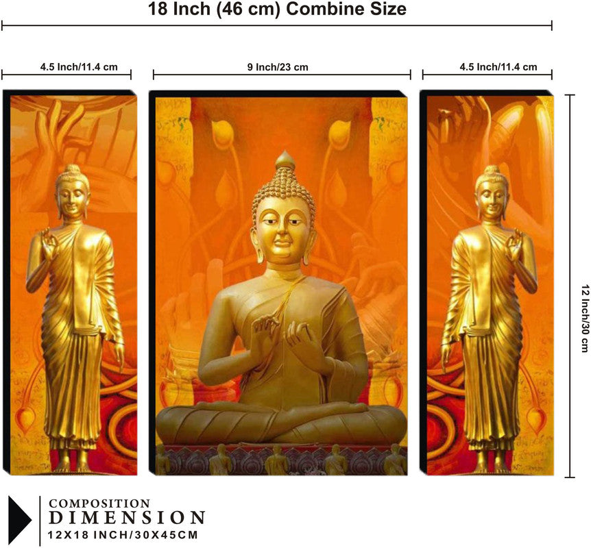 Tehzeeb Creations Set Of 3 Digital Wall Painting | Grocsy