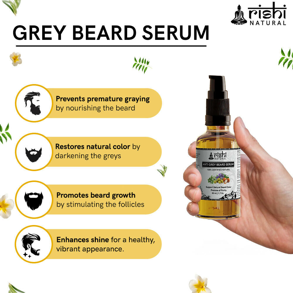 Rishi Natural Anti-Grey Beard Serum Oil | Grocsy