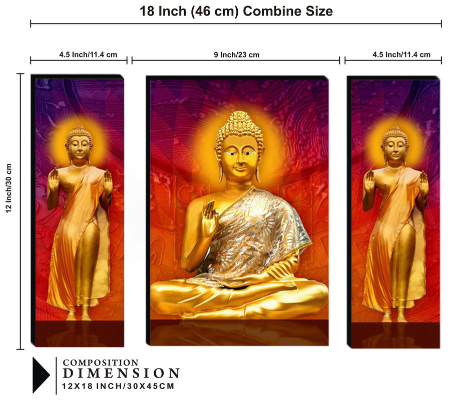 Tehzeeb Creations Set Of 3 Digital Wall Painting | Grocsy