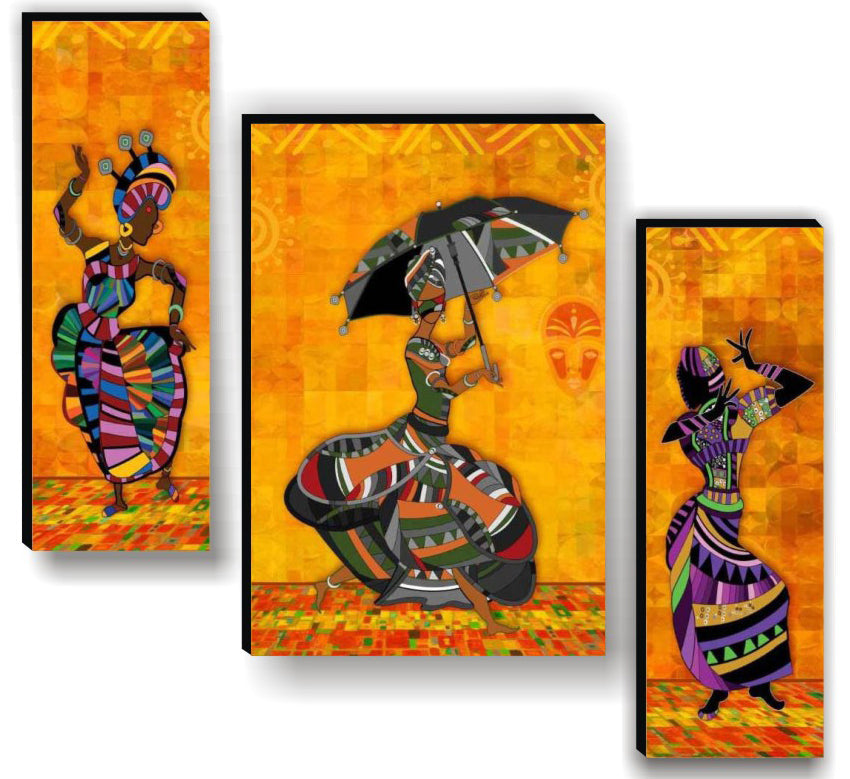 Tehzeeb Creations Set Of 3 Digital Wall Painting | Grocsy