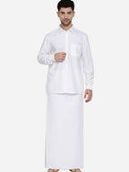 Ramraj Cotton Mens Full Sleeve Formal Poly Cotton White Shirt | Grocsy