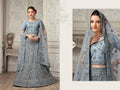 Grey Net Fancy Zari Embroidered work Lehenga Choli with Dupatta - Heer | Grocsy