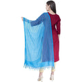 A R Silk Women's Self Check Cota Cotton Firozi Dupattas and Chunnis | Grocsy
