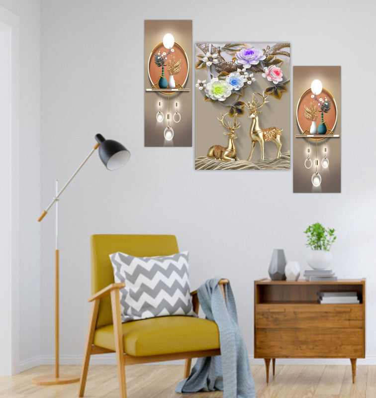 Tehzeeb Creations Set Of 3 Digital Wall Painting | Grocsy