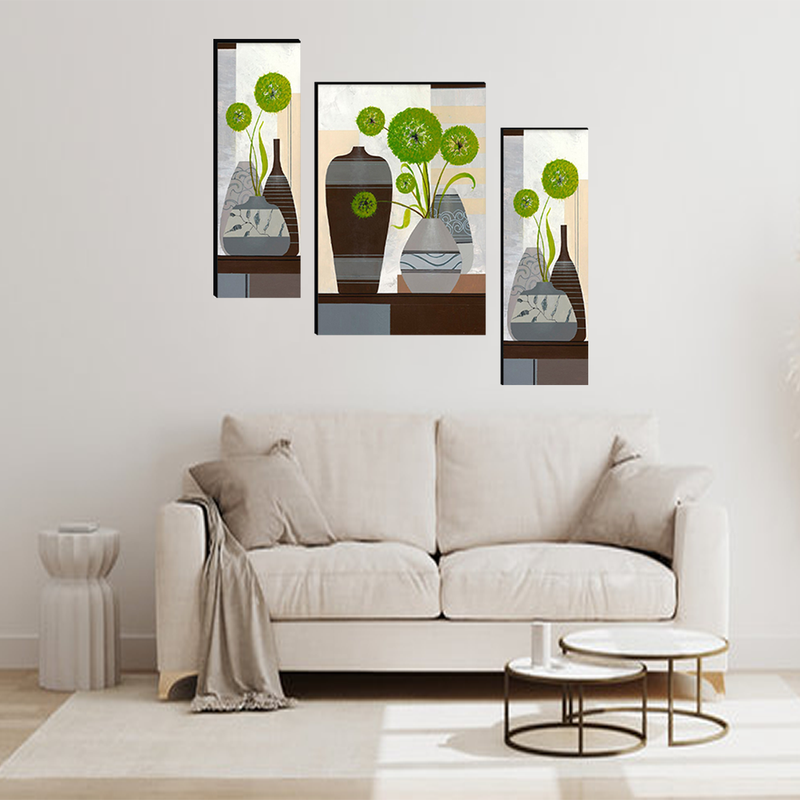 Tehzeeb Creations Set Of 3 Digital Wall Painting | Grocsy