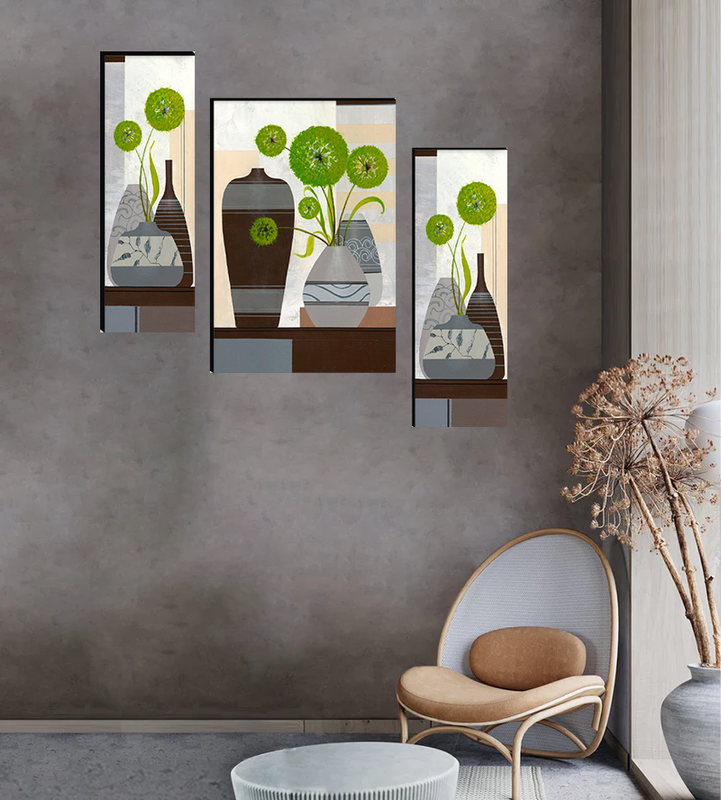 Tehzeeb Creations Set Of 3 Digital Wall Painting | Grocsy